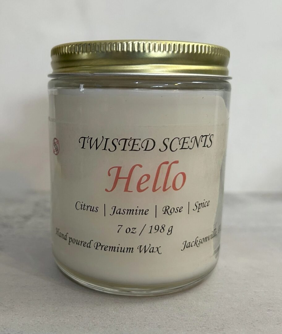 Scented candle in glass jar