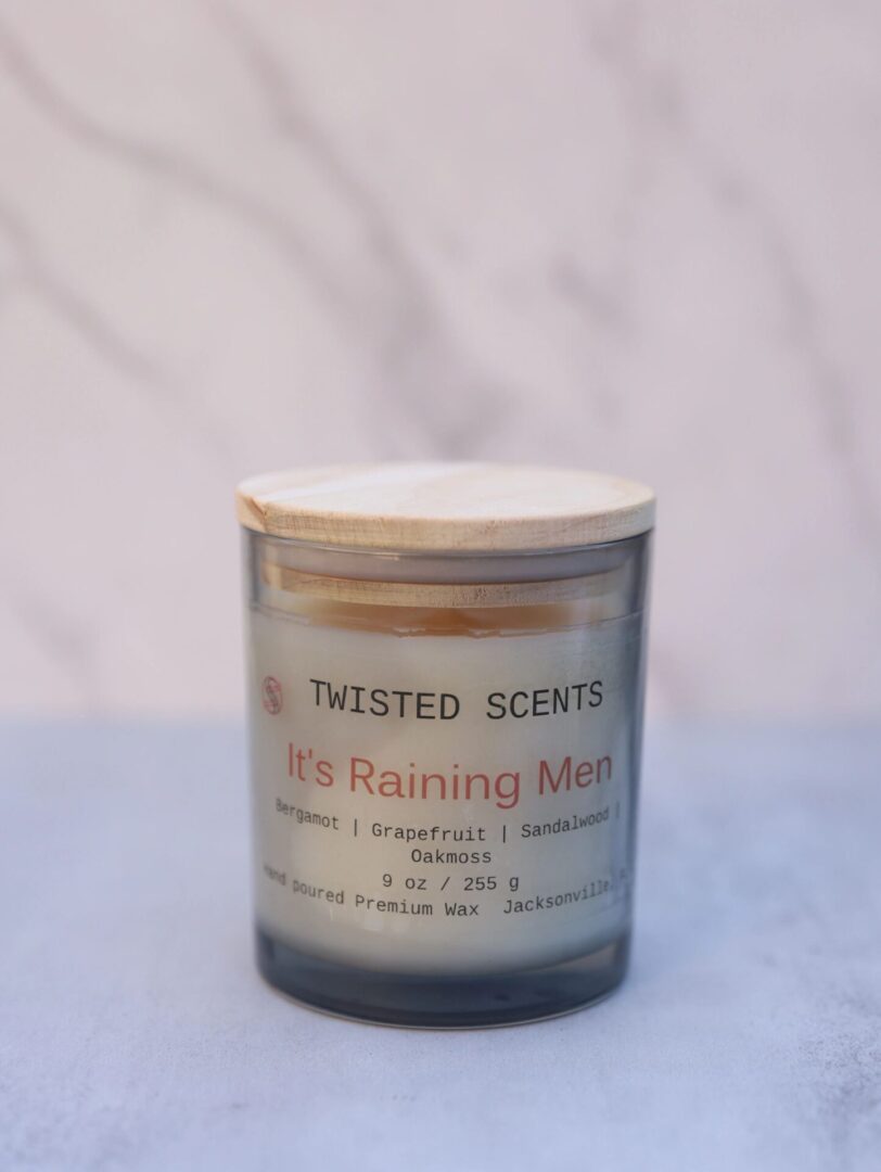 It's Raining Men candle label