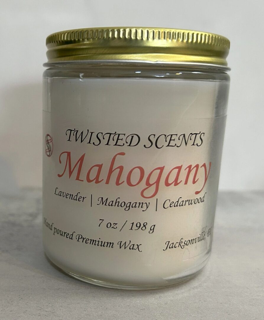 Lavender mahogany cedarwood candle jar
