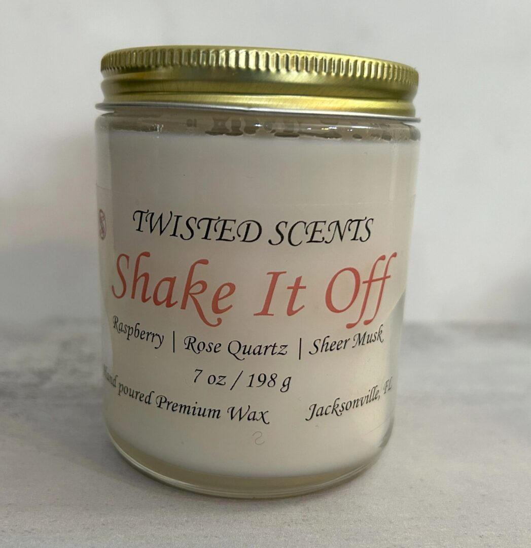 Twisted Scents candle with gold lid